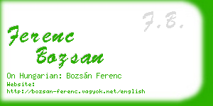 ferenc bozsan business card