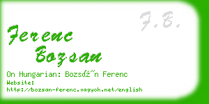 ferenc bozsan business card